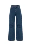 Loewe Wide Leg Baggy Denim Trousers In Blue
