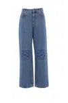 Loewe Anagram Baggy Jeans In Washed Medium-weight Cotton Denim In Blue