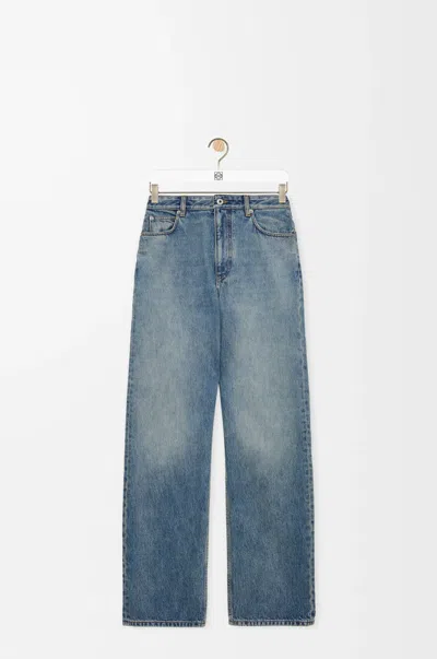 Loewe Embroidery Denim Jeans In Blue