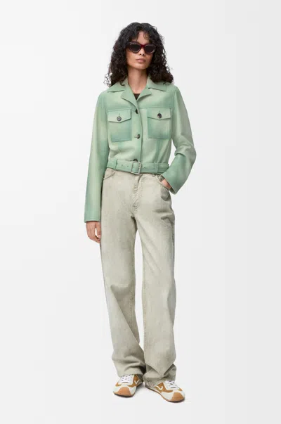 Loewe Jeans In Denim Size:42 For Woman In Green