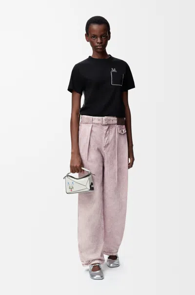 Loewe Jeans In Denim Size:42 For Woman In Pink