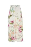 Loewe Floral Print Wide Leg Denim Trousers In Pink