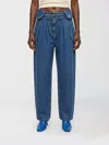 Loewe Womens Light Blue Side-flap Balloon-leg High-rise Jeans In Blue