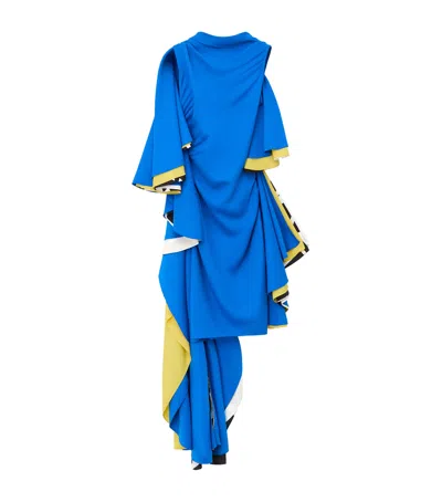 Loewe Jersey Draped Dress In Blue