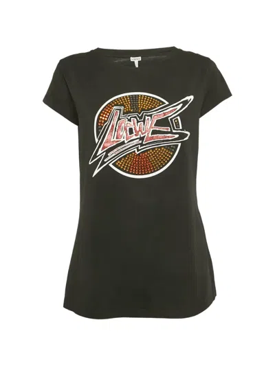 Pre-owned Loewe Jersey Logo Top In Black