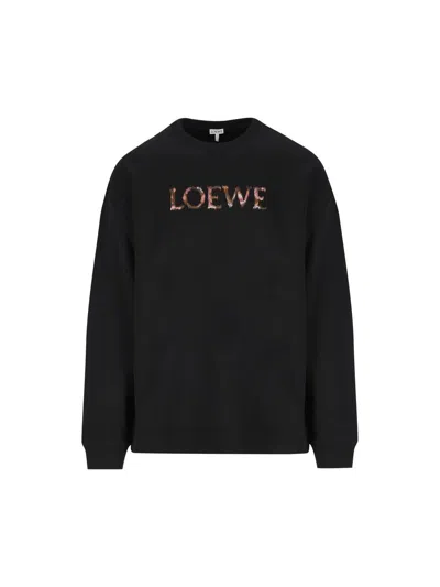 Loewe Cotton Loopback Sweatshirt Sweatshirts Black