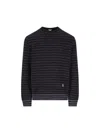 Loewe Striped Logo-embroidered Sweater In Blue