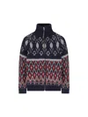 Loewe Fair Isle Wool Cardigan In Blue
