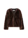 Loewe Lamb Shearling V-neck Cardigan In Brown