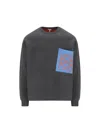 Loewe Anagram Cotton Blend Sweater With Pocket In Gray
