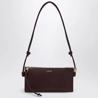 Loewe Joya Pouch In Burgundy Calf Nappa Leather