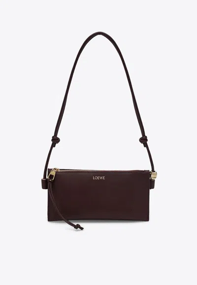 Loewe Joya Pouch Leather Shoulder Bag In Burgundy