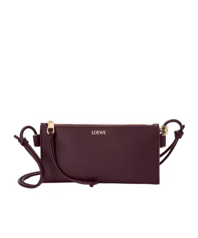 Loewe Joya Embellished Leather Shoulder Bag In Purple