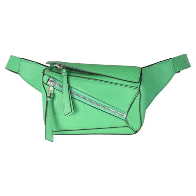 Pre-owned Loewe Jungle Green Calfskin Mini Puzzle Belt Bag