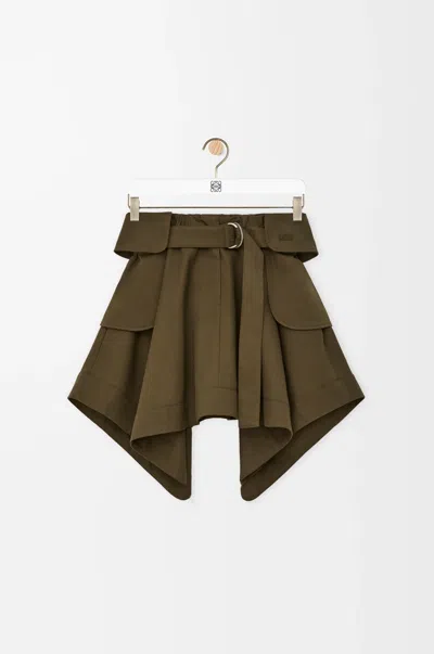 Loewe Cargo Skirt In Cotton And Silk Size:44 For Woman In Green