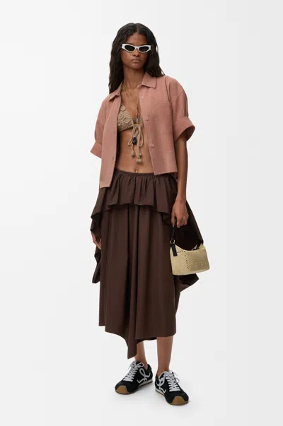 Loewe Skirt In Cotton Size:42 For Woman In Brown