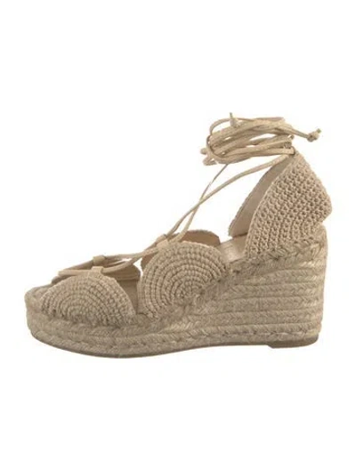 Pre-owned Loewe Jute Espadrilles In Neutral