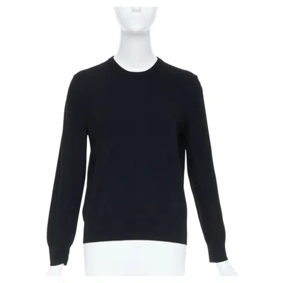 Pre-owned Loewe Jw Anderson Merino Wool Embroidered Anagram Logo Knit Crewneck Sweater S In Black