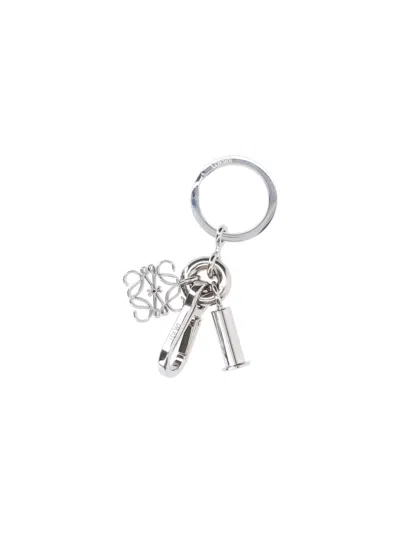 Loewe Keychain "anagram" In White