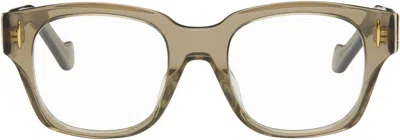 Loewe Khaki Anagram Glasses In Shiny Dark Green