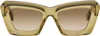 Loewe Khaki Beveled Cat-eye Sunglasses In Brown