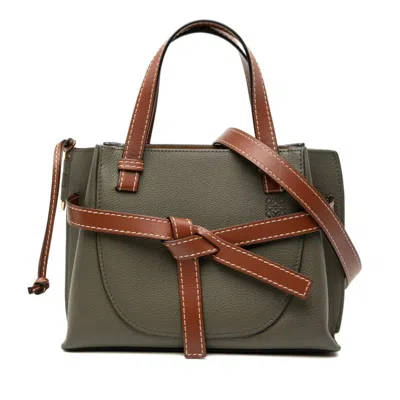 Pre-owned Loewe Khaki Brown Leather Handbag Shoulder Bag ()
