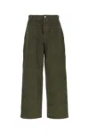 Loewe Khaki Cotton Cargo Pant In Green