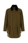 Loewe Khaki Cotton Overcoat In Green