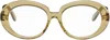 Loewe Khaki Curvy Glasses In Shiny Dark Green