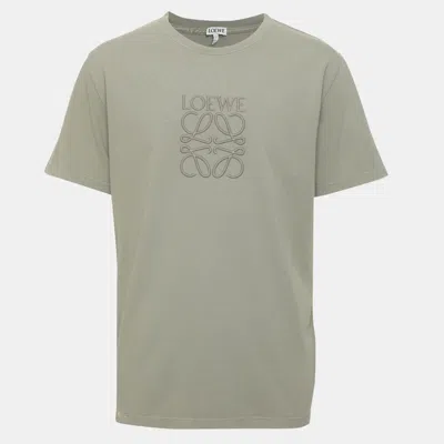 Pre-owned Loewe Khaki Green Cotton Relaxed Fit T-shirt M