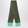 Loewe Fringed Leather-trimmed Two-tone Mohair-blend Scarf