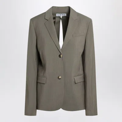 Loewe Khaki Jacket With Slit On The Back In Gray