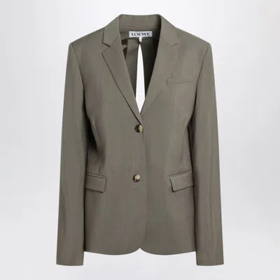 Loewe Khaki Jacket With Slit On The Back Women In Green