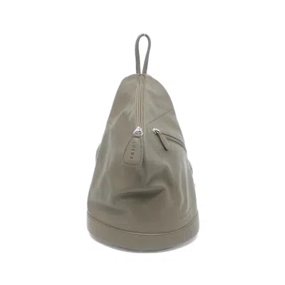 Pre-owned Loewe Khaki Leather Backpack () In Brown