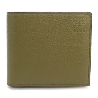 Pre-owned Loewe Khaki Leather Wallet (bi-fold) () In Brown