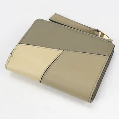 Pre-owned Loewe Khaki Leather Wallet (bi-fold) () In Brown