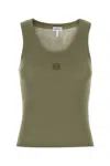 Loewe Silk Tank Top Featuring Ribbed Texture In Green