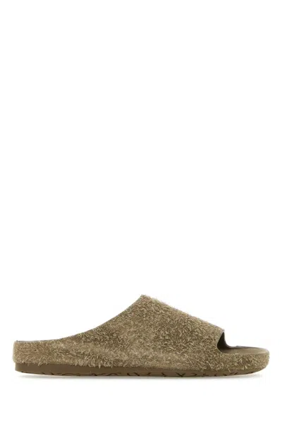 Loewe Khaki Suede Lago Slippers