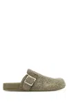 Loewe Textured Surface Slip-on Slippers In Green