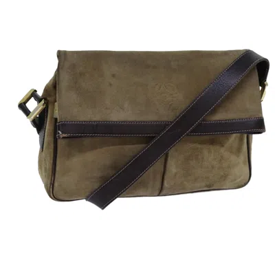 Pre-owned Loewe Khaki Suede Shoulder Bag ()
