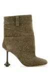 Loewe Khaki Suede Toy Panta Ankle Boots In Green