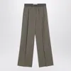 Loewe Khaki Wool Trousers Women In Green