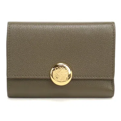 Pre-owned Loewe Khaki Wallet (tri-fold) ()