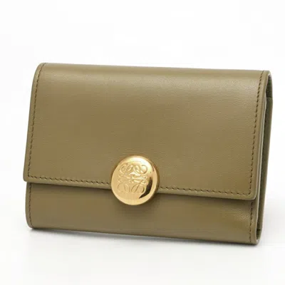 Pre-owned Loewe Khaki Wallet (tri-fold) ()