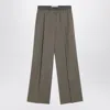 Loewe Khaki Wool Trousers Women In Green