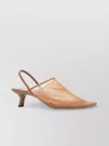 Loewe Kitten Heel Mesh Open Toe Pumps In Orange