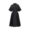 Loewe Short-sleeve Cinched-waist Poplin Midi Shirtdress In Black