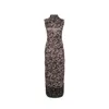 Loewe Anagram-embroidered Knit-print Dress In Green