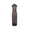 Loewe Anagram-embroidered Knit-print Dress In Green