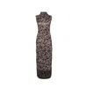 Loewe Anagram-embroidered Knit-print Dress In Green